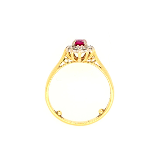 Pre Owned 18ct Ruby and Diamond Cluster Ring ZV52